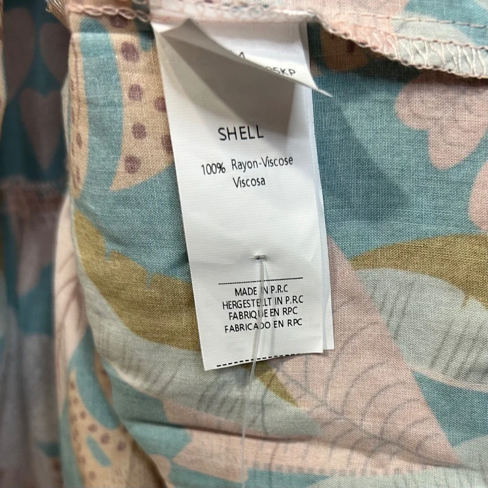 Cupshe Tropical Leaf Short Sleeve Flounce Hem Mini Dress Size Medium A Line - Picture 6 of 9